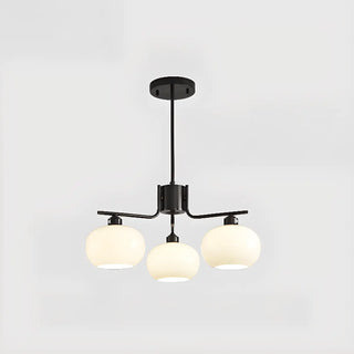 ZOWALA - Adjustable Height Modern White Glass Globe Chandelier Image - 18
