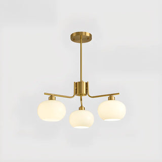 ZOWALA - Adjustable Height Modern White Glass Globe Chandelier Image - 21