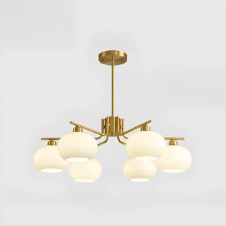 ZOWALA - Adjustable Height Modern White Glass Globe Chandelier Image - 22