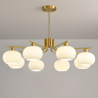 ZOWALA - Adjustable Height Modern White Glass Globe Chandelier Image - 23