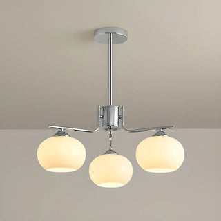 ZOWALA - Adjustable Height Modern White Glass Globe Chandelier Image - 24