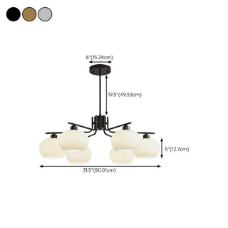 ZOWALA - Adjustable Height Modern White Glass Globe Chandelier Image - 30