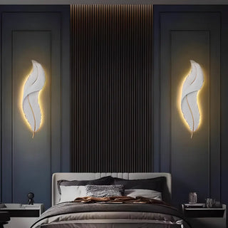 Elegant Feather White Wall Sconce