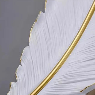 Elegant Feather White Metal LED Wall Sconce Zawala Image - 10