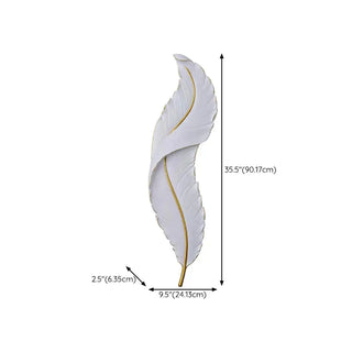 Elegant Feather White Metal LED Wall Sconce Zawala Image - 13