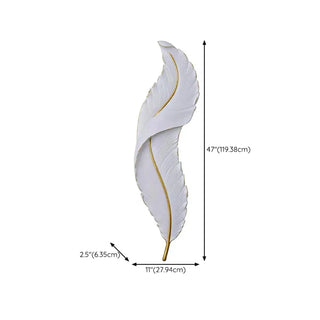 Elegant Feather White Metal LED Wall Sconce Zawala Image - 14