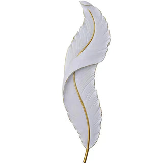 Elegant Feather White Metal LED Wall Sconce Zawala Image - 5