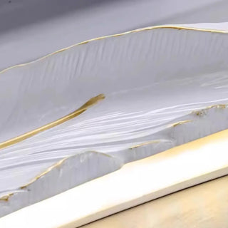 Elegant Feather White Metal LED Wall Sconce Zawala Image - 8