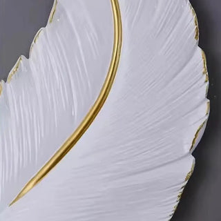 Elegant Feather White Metal LED Wall Sconce Zawala Image - 9
