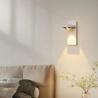 Modern White Circular Rotating Reading Wall Sconce Zawala Image - 1