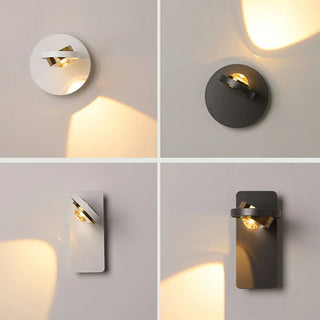 Modern White Circular Rotating Reading Wall Sconce Zawala Image - 14