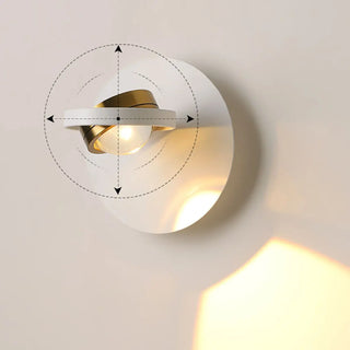 Modern White Circular Rotating Reading Wall Sconce Zawala Image - 17