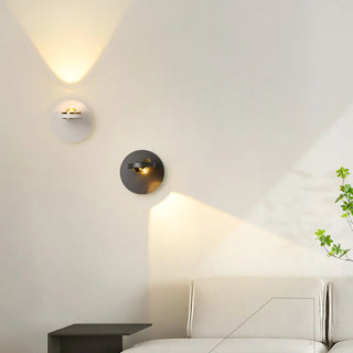 Modern White Circular Rotating Reading Wall Sconce Zawala Image - 21