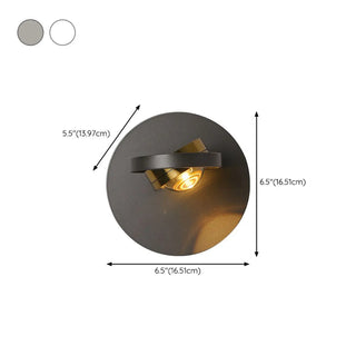 Modern White Circular Rotating Reading Wall Sconce Zawala #size