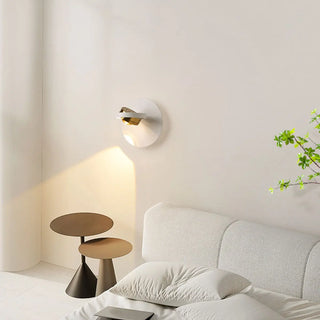 Modern White Circular Rotating Reading Wall Sconce Zawala Image - 3