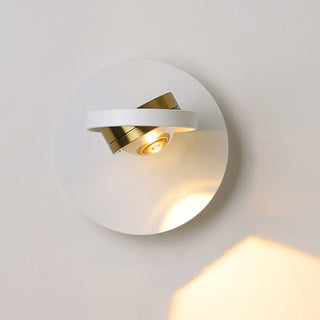 Modern White Circular Rotating Reading Wall Sconce Zawala Image - 9