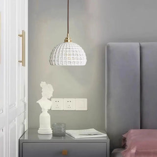 ZOWALA - Modern White Ceramics Dome Minimalist Pendant Light Image - 1