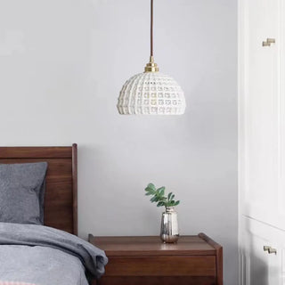 ZOWALA - Modern White Ceramics Dome Minimalist Pendant Light Image - 2