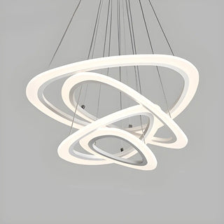 ZOWALA - Modern Dining Room White Acrylic LED Ring Chandelier Image - 11