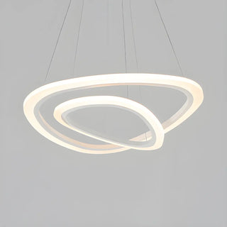 ZOWALA - Modern Dining Room White Acrylic LED Ring Chandelier Image - 6
