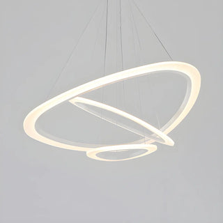 ZOWALA - Modern Dining Room White Acrylic LED Ring Chandelier Image - 7