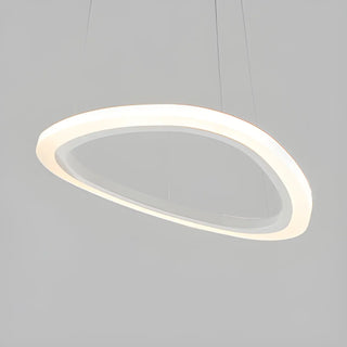 ZOWALA - Modern Dining Room White Acrylic LED Ring Chandelier Image - 8