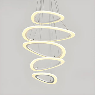 ZOWALA - Modern Dining Room White Acrylic LED Ring Chandelier Image - 9