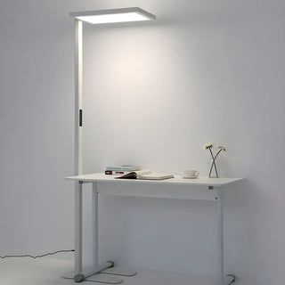 Sleek White Modern LED Rectangular Metal Floor Lamp Zawala Image - 3