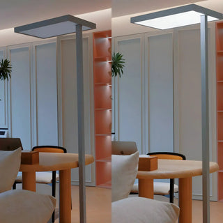 Sleek White Modern LED Rectangular Metal Floor Lamp Zawala Image - 5