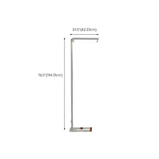 Sleek White Modern LED Rectangular Metal Floor Lamp Zawala #size