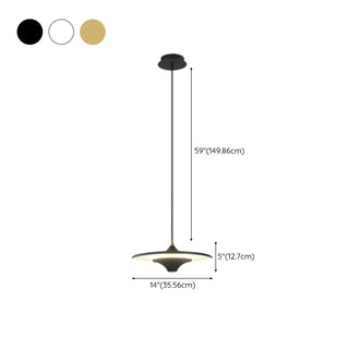 Modern Gold LED UFO Metal Dining Room Pendant Light Zawala #size