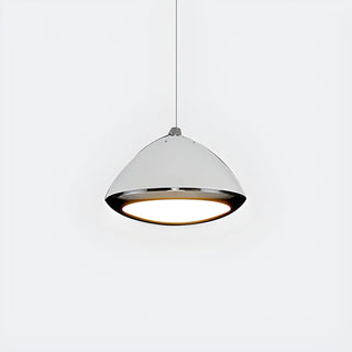Modern Chrome White UFO LED Pendant Light Adjustable Height Image - 1