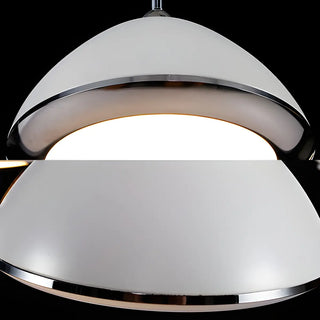 Modern Chrome White UFO LED Pendant Light Adjustable Height Image - 3