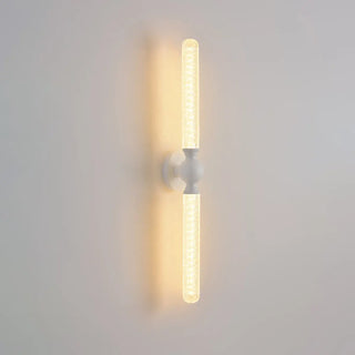 White Linear Clear Glass Bathroom Decor Vanity Light Zawala Image - 12
