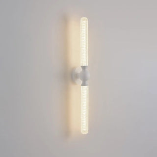 White Linear Clear Glass Bathroom Decor Vanity Light Zawala Image - 14