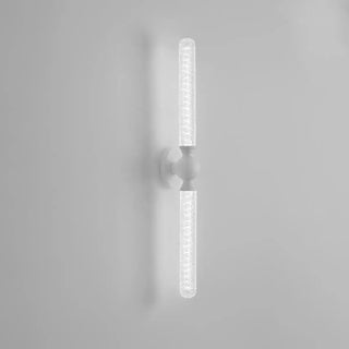 White Linear Clear Glass Bathroom Decor Vanity Light Zawala Image - 16