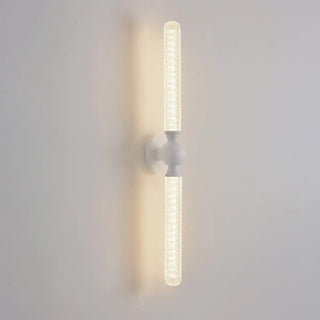 White Linear Clear Glass Bathroom Decor Vanity Light Zawala Image - 20