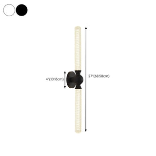 White Linear Clear Glass Bathroom Decor Vanity Light Zawala Image - 27
