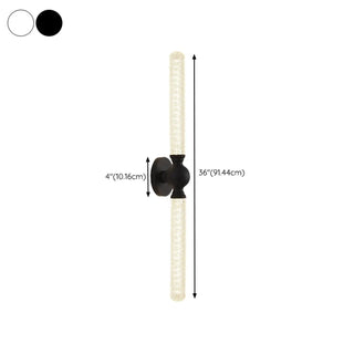 White Linear Clear Glass Bathroom Decor Vanity Light Zawala Image - 28