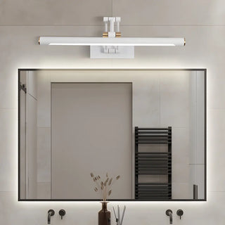 Modern White Metal Linear Swing Arm LED Vanity Light Zawala Image - 1