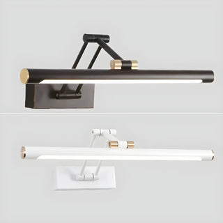 Modern White Metal Linear Swing Arm LED Vanity Light Zawala Image - 12