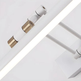 Modern White Metal Linear Swing Arm LED Vanity Light Zawala Image - 15