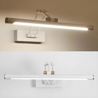 Modern White Metal Linear Swing Arm LED Vanity Light Zawala Image - 6