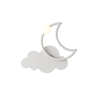 Kid's Room Creative White Moon Metal LED Wall Sconce Zawala Image - 10