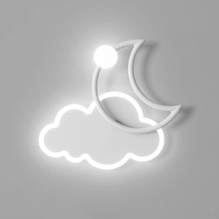 Kid's Room Creative White Moon Metal LED Wall Sconce Zawala Image - 13