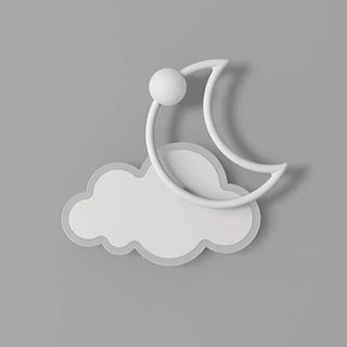 Kid's Room Creative White Moon Metal LED Wall Sconce Zawala Image - 14