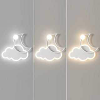 Kid's Room Creative White Moon Metal LED Wall Sconce Zawala Image - 15