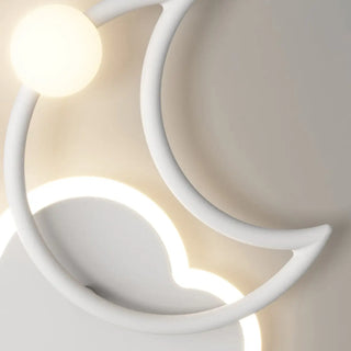 Kid's Room Creative White Moon Metal LED Wall Sconce Zawala Image - 17