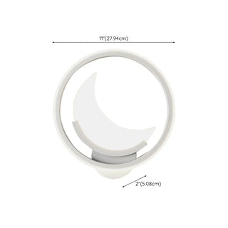 Kid's Room Creative White Moon Metal LED Wall Sconce Zawala Image - 20