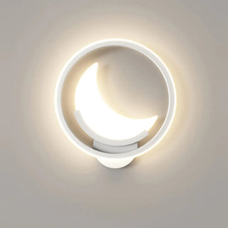 Kid's Room Creative White Moon Metal LED Wall Sconce Zawala Image - 7